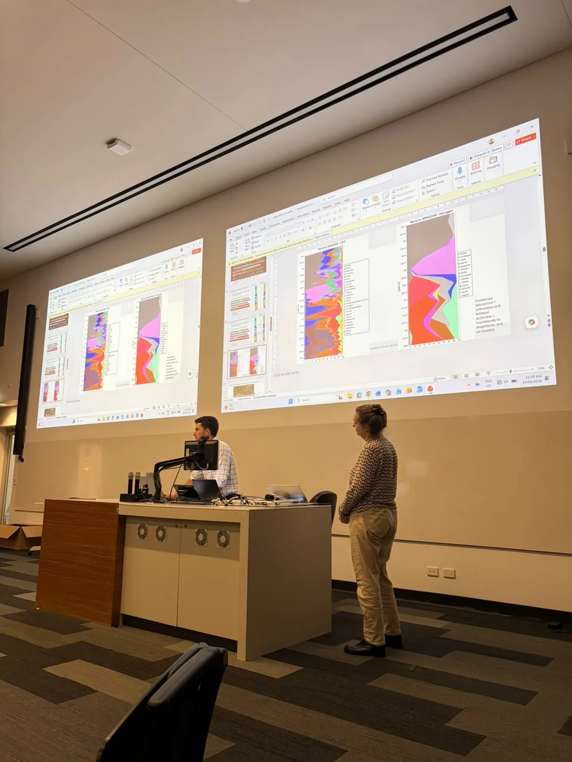 Phase maps side by side on the lecture screens